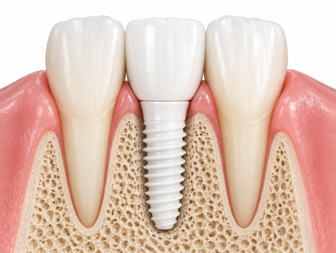 Illustration of a ceramic implant
